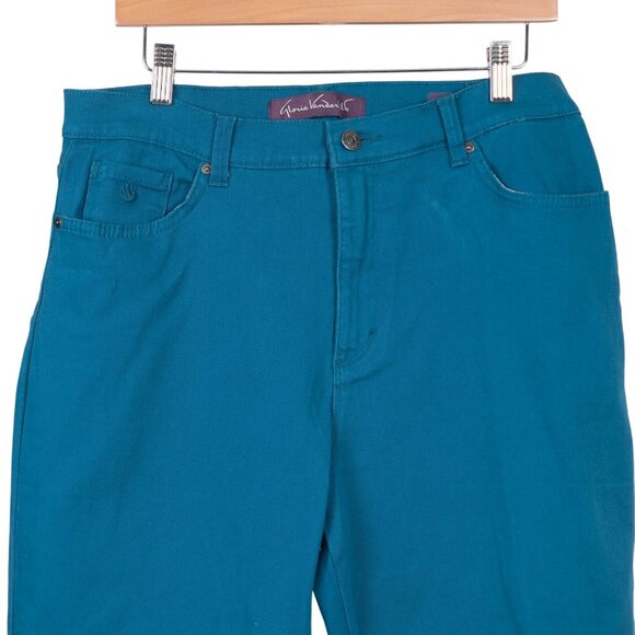 Gloria Vanderbilt Amanda Teal Jeans 12 Womens Classic Straight Fit Cotton Denim - Picture 2 of 6